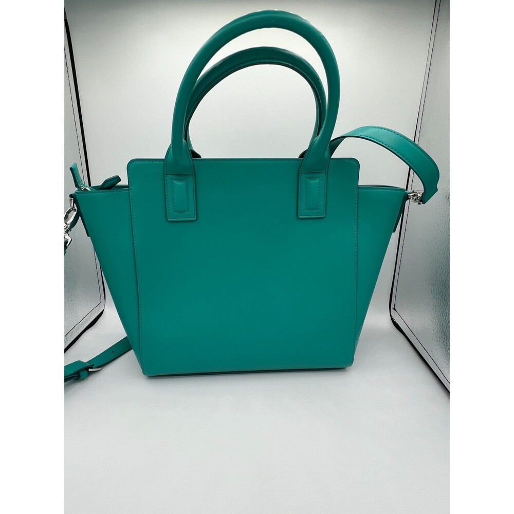 Vera Bradley Teal Convertible Satchel Purse, Faux Leather - Picture 6 of 16
